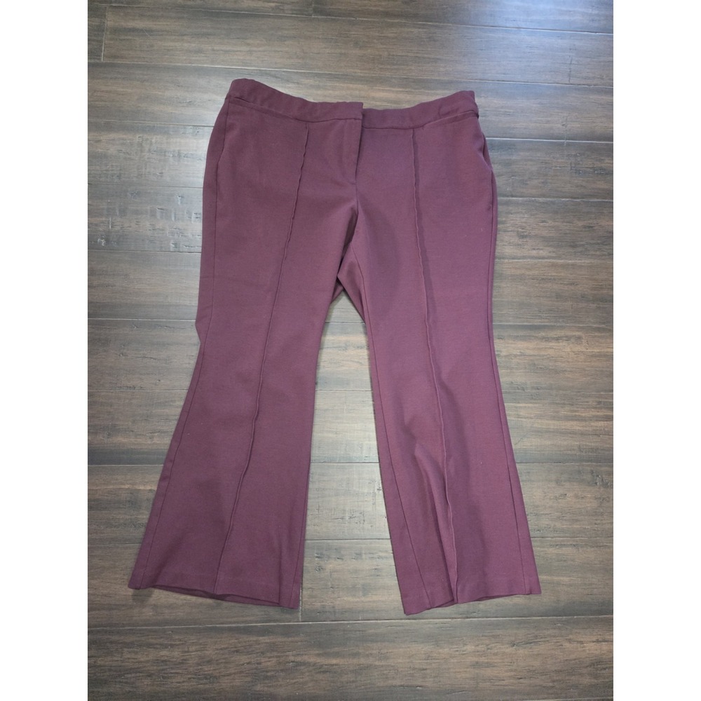Lane Bryant Flare Dress Pants Plus Size 24 Ponte Red Maroon Career‎ Trouser